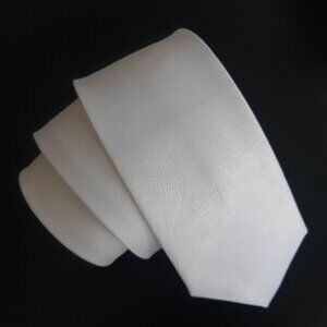 Alessandro White 2 Inch Skinny Tie Vintage Polyester